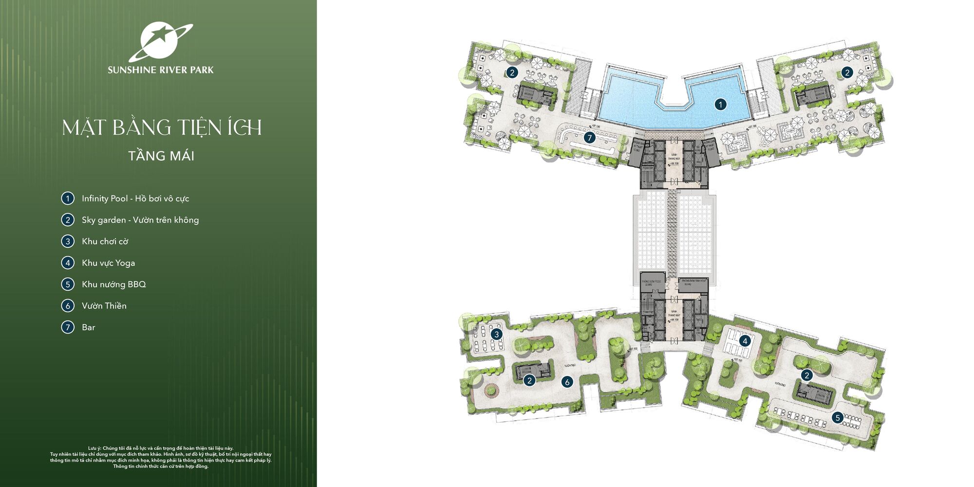 Hệ sinh thái tiện ích Sunshine River Park, tiện ích nội khu chuẩn "Resort in City" 37 Mặt bằng tiện ích tầng mái Sunshine River Park