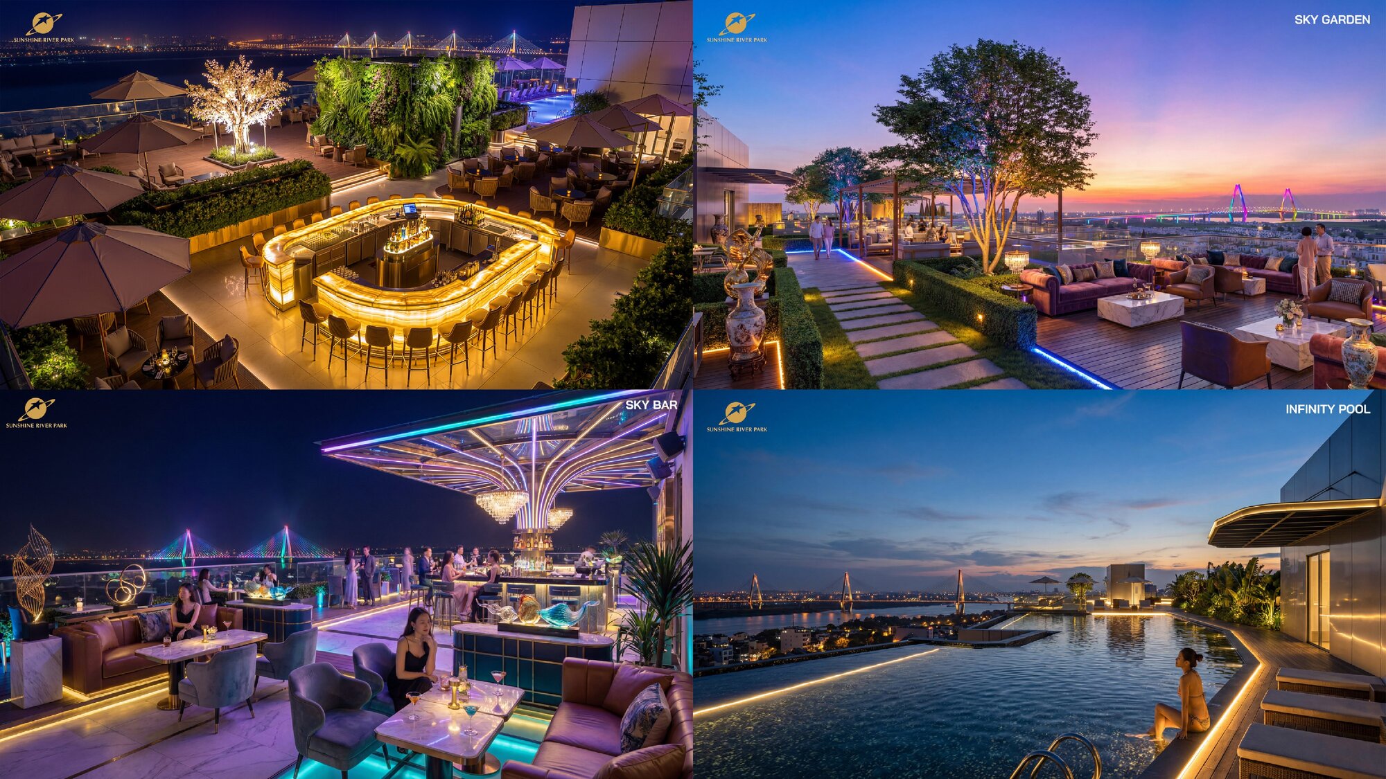 Hệ sinh thái tiện ích Sunshine River Park, tiện ích nội khu chuẩn "Resort in City" 54 Nhà hàng Skybar trên mái tại Sunshine River Park
