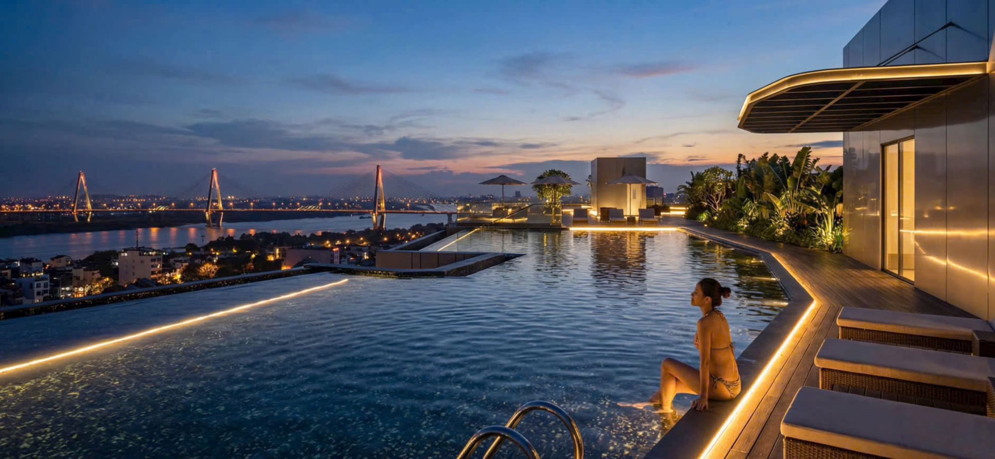 Trang chủ 64 Bể bơi vô cực trên mái trong hệ Tiện ích Sunshine River Park